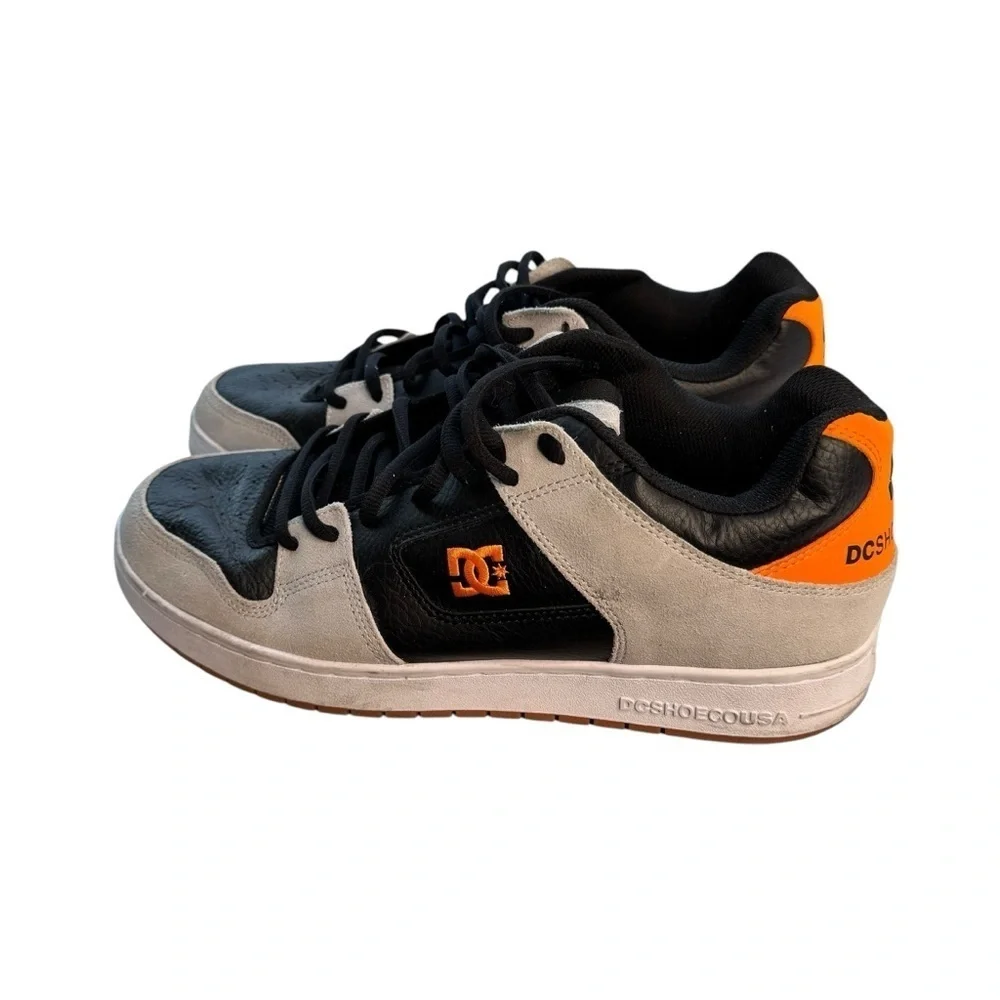 US 14 DC Shoes Men's Black Orange Gray Skate Retro Style Manteca 4 Low